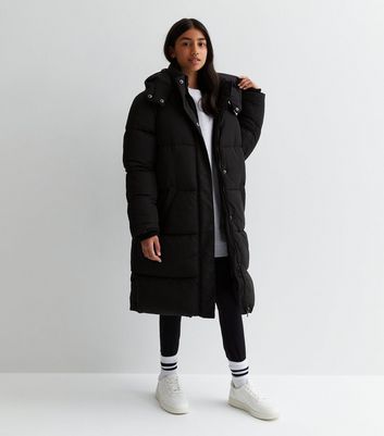 Petite Mink Hooded Long Belted Puffer Jacket | New Look