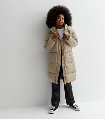 Black Hooded Longline Puffer Coat | New Look