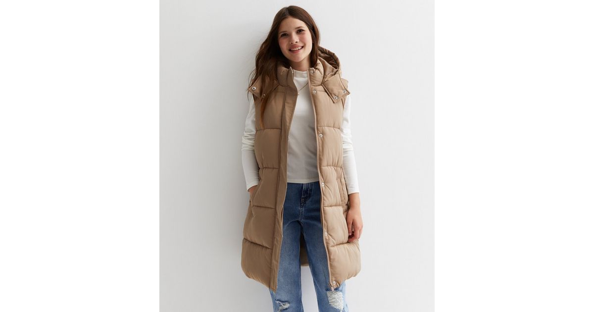 Longline Gilet in Camel