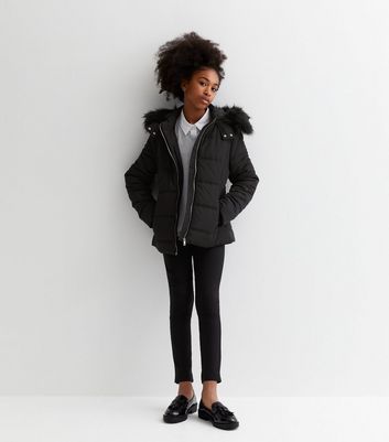 New look girls sales black coat