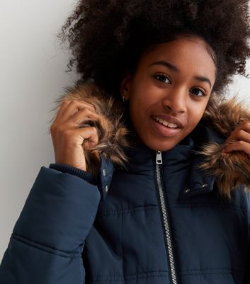 Hooded puffer jacket - Black - Kids | H&M IN