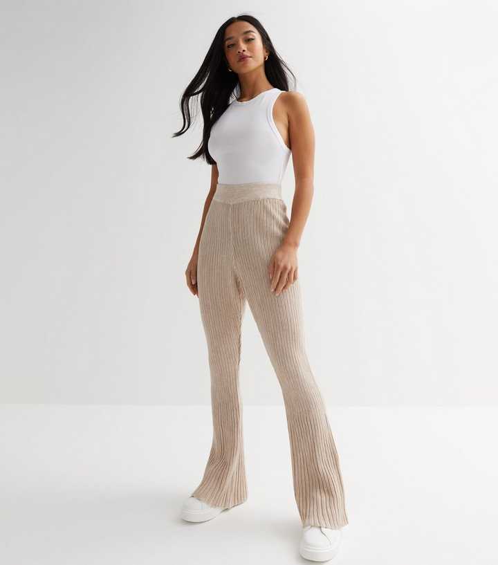 High Waisted Flared Trousers Petite