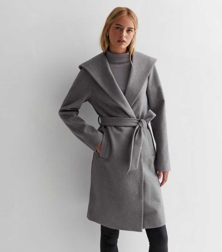 Grey Wool Look Coat