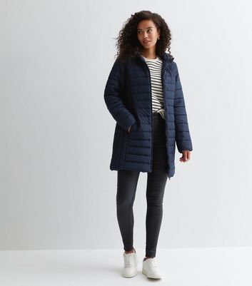 Ladies long navy on sale coat