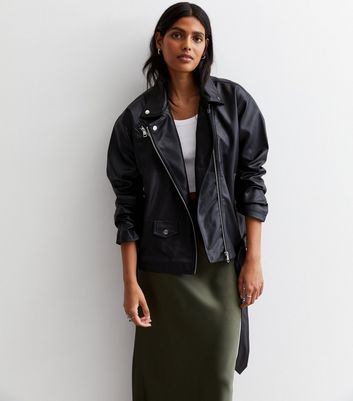 Womens oversized sale biker jacket