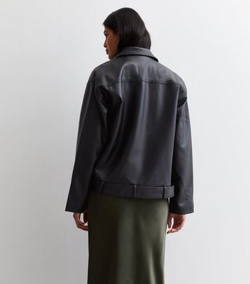 Collusion oversized leather shop look biker jacket