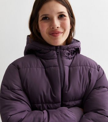 Ladies purple puffer jacket sale