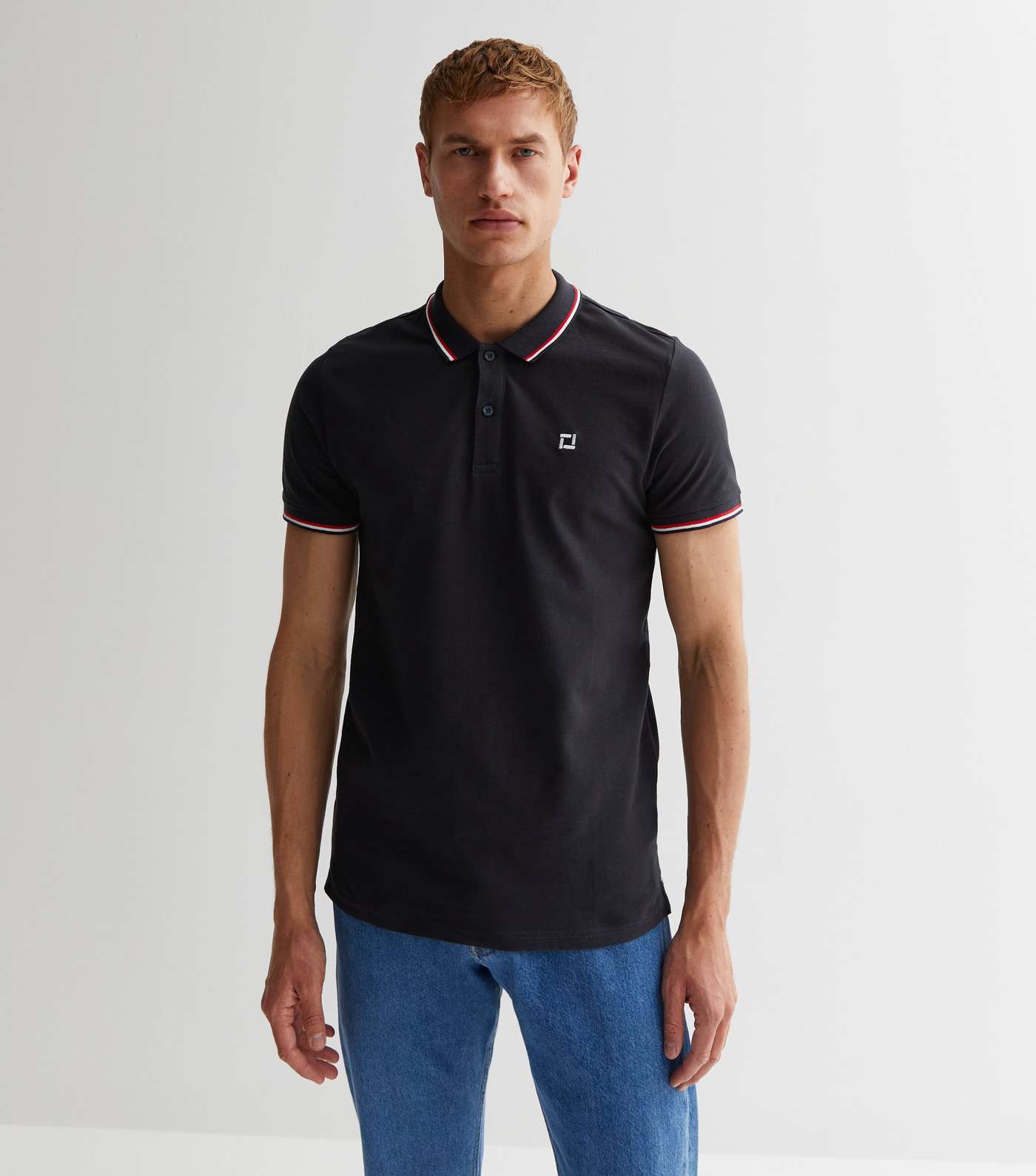 Only & Sons Black Slim Short Sleeve Polo Shirt Image 2