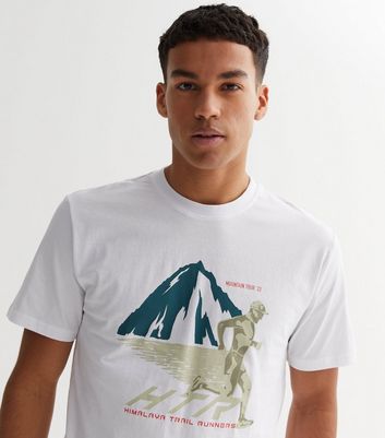 Only & Sons White Himalaya Mountain Tour Logo T-Shirt