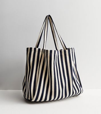 Navy Stripe Slouchy Tote Bag New Look