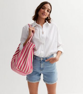 Pink Stripe Slouchy Tote Bag | New Look