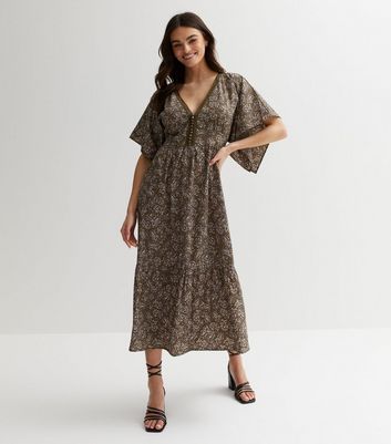 Kimono sleeve midi dress on sale uk