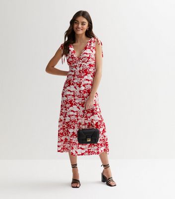 Dark red best sale floral dress