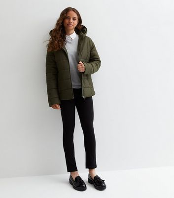 Ladies khaki sale puffer jacket