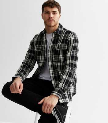 Only & Sons Black Check Long Sleeve Overshirt