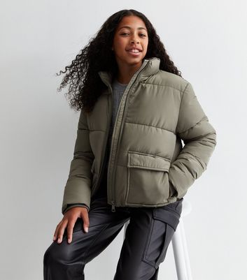 Ladies khaki 2024 puffer jacket