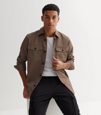 Only & Sons Mink Twill Collared Overshirt