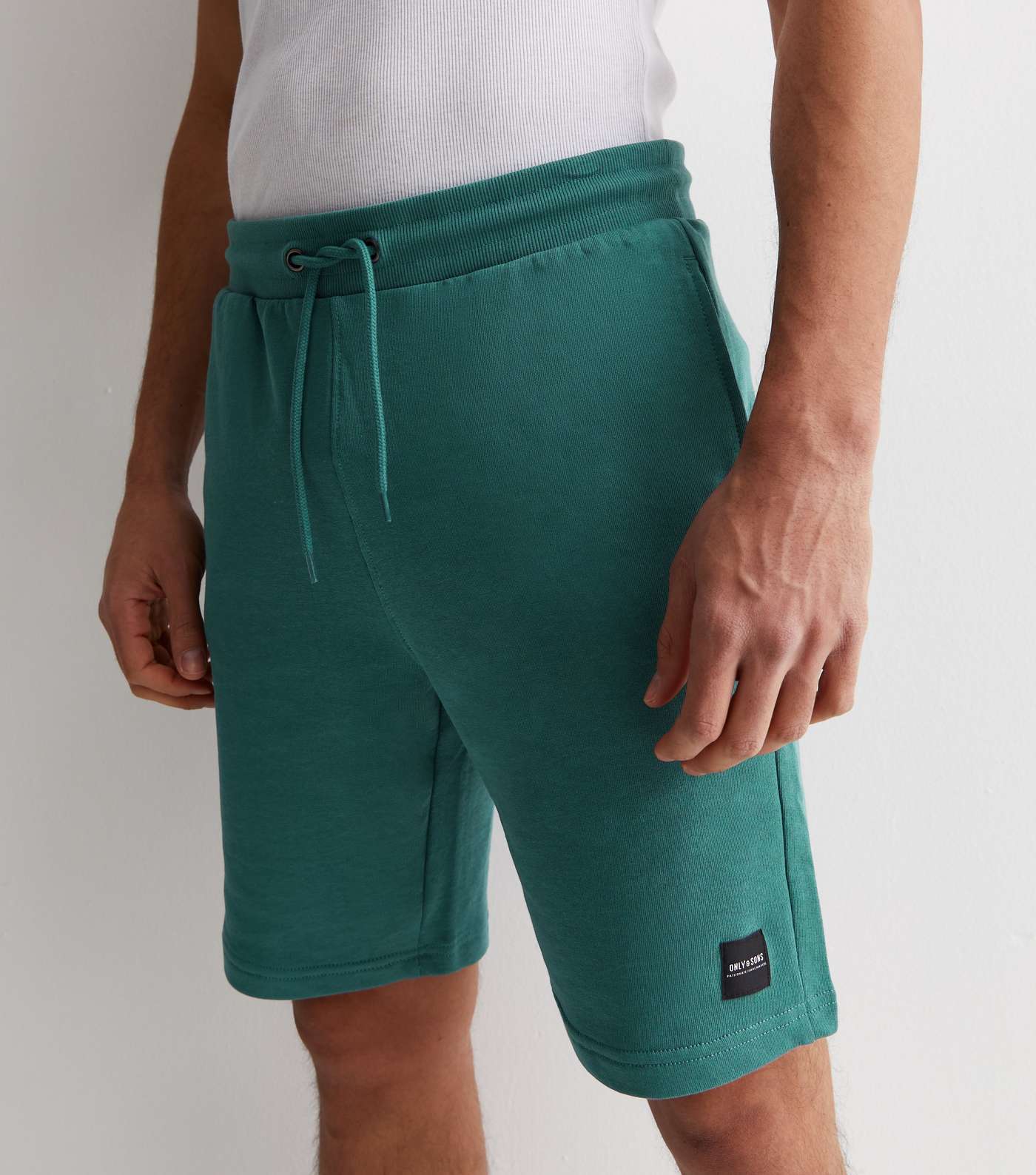 Only & Sons Teal Jersey Shorts Image 3