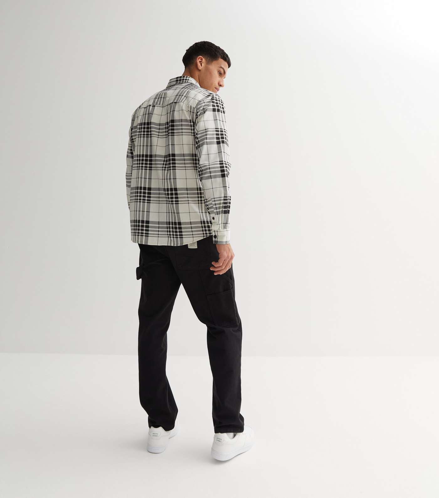 Only & Sons White Check Long Sleeve Shirt Image 4