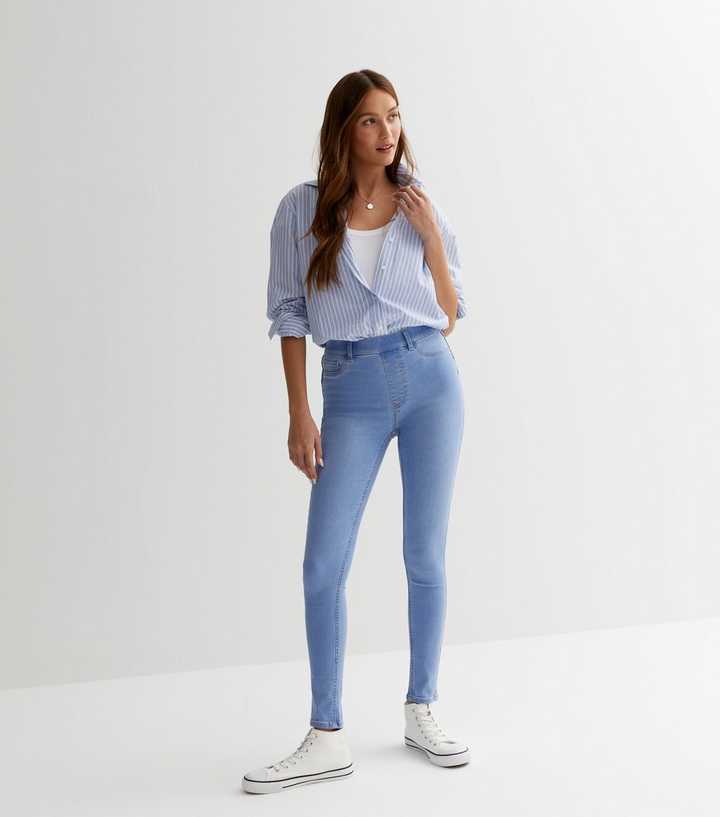 Simply Be Jeggings In Mid Blue