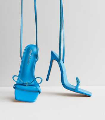 Public Desire Blue Strappy Stiletto Heel Sandals