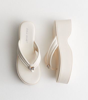 White platform on sale flip flops