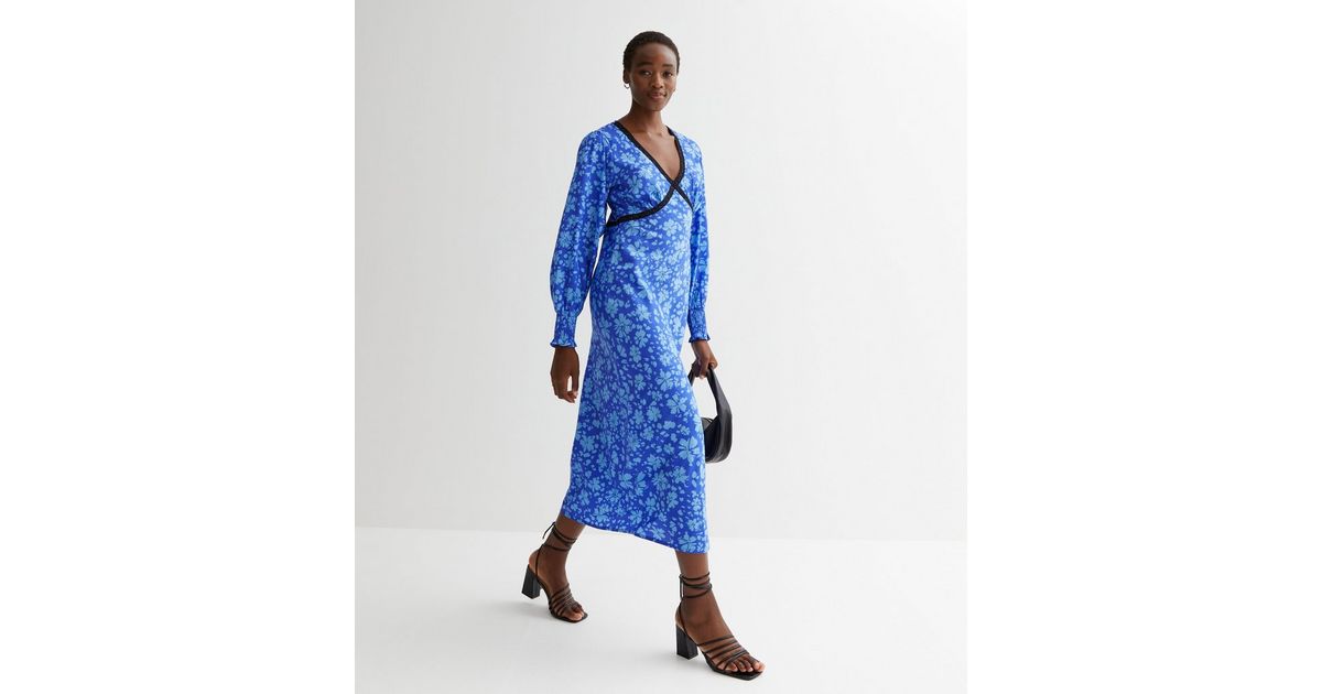 Blu Pepper Floral Lace Trim Midi Dress