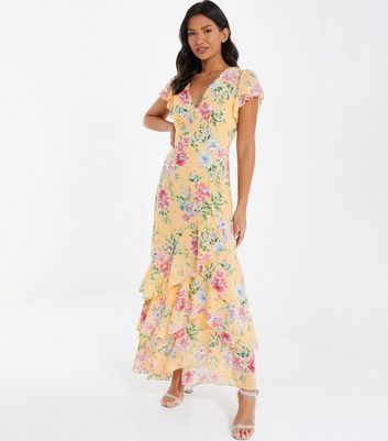 Quiz floral hot sale maxi dress