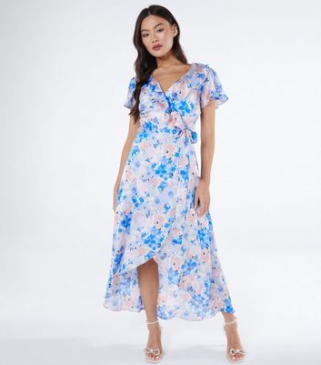 Quiz blue floral dress best sale