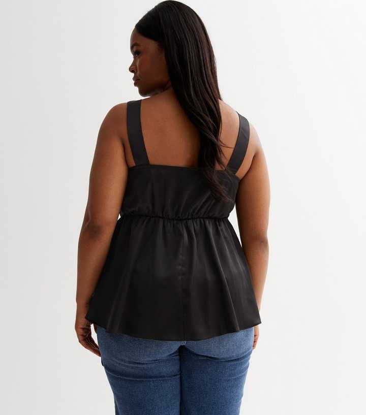 Black Satin Tie Back Cami Top – Styched Fashion