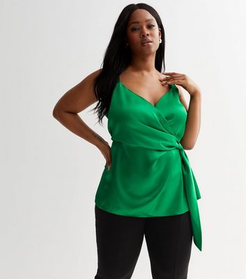 Green satin 2024 cami top