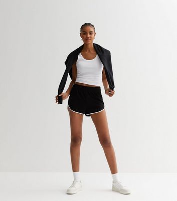 Black shorts with white clearance trim