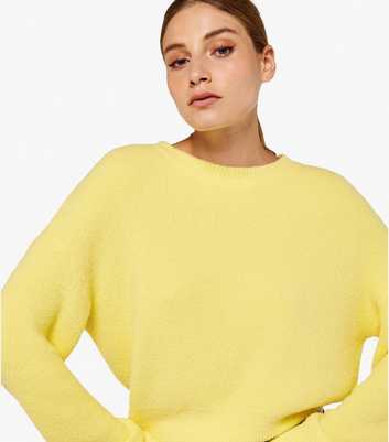 Apricot Yellow Soft Knit Crew Neck Crop Jumper