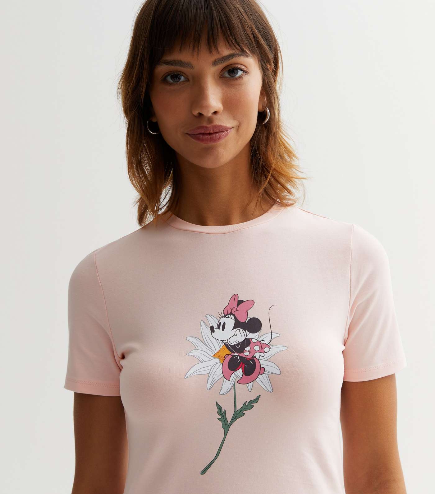 Pale Pink Disney Minnie Mouse Crop T-Shirt Image 3