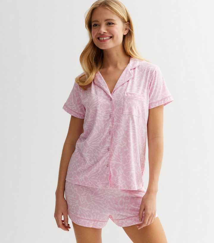 Cotton Pyjama Shorts - Pink plaid