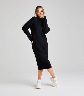 Black knitted hot sale jumper dress