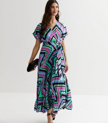 Chevron pleated outlet dress