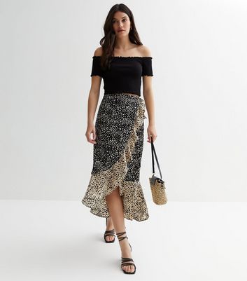 New look leopard print hotsell wrap skirt