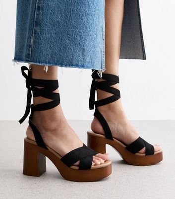 Platform hot sale tie sandals