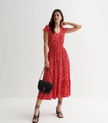 New look hotsell button midi dress