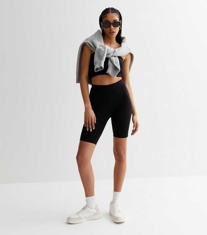 Black Bandeau and Cycling Shorts Set