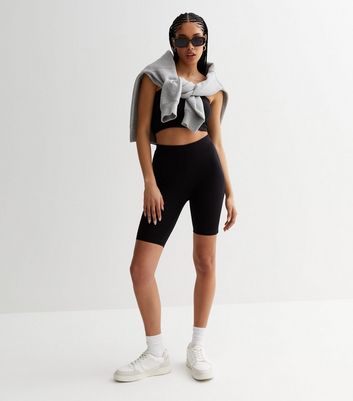 Black Bandeau and Cycling Shorts Set New Look