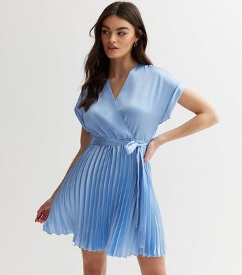 Blue mini shop wrap dress