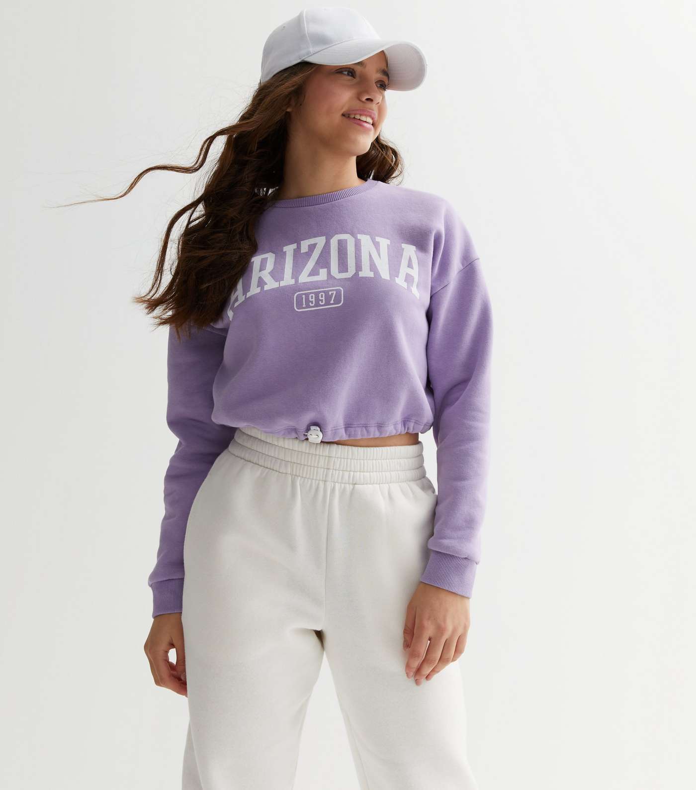 Girls Lilac Arizona Acid Wash Jersey Toggle Sweatshirt Image 3