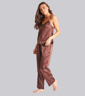 Loungeable Rust Satin Cami Pyjama Set