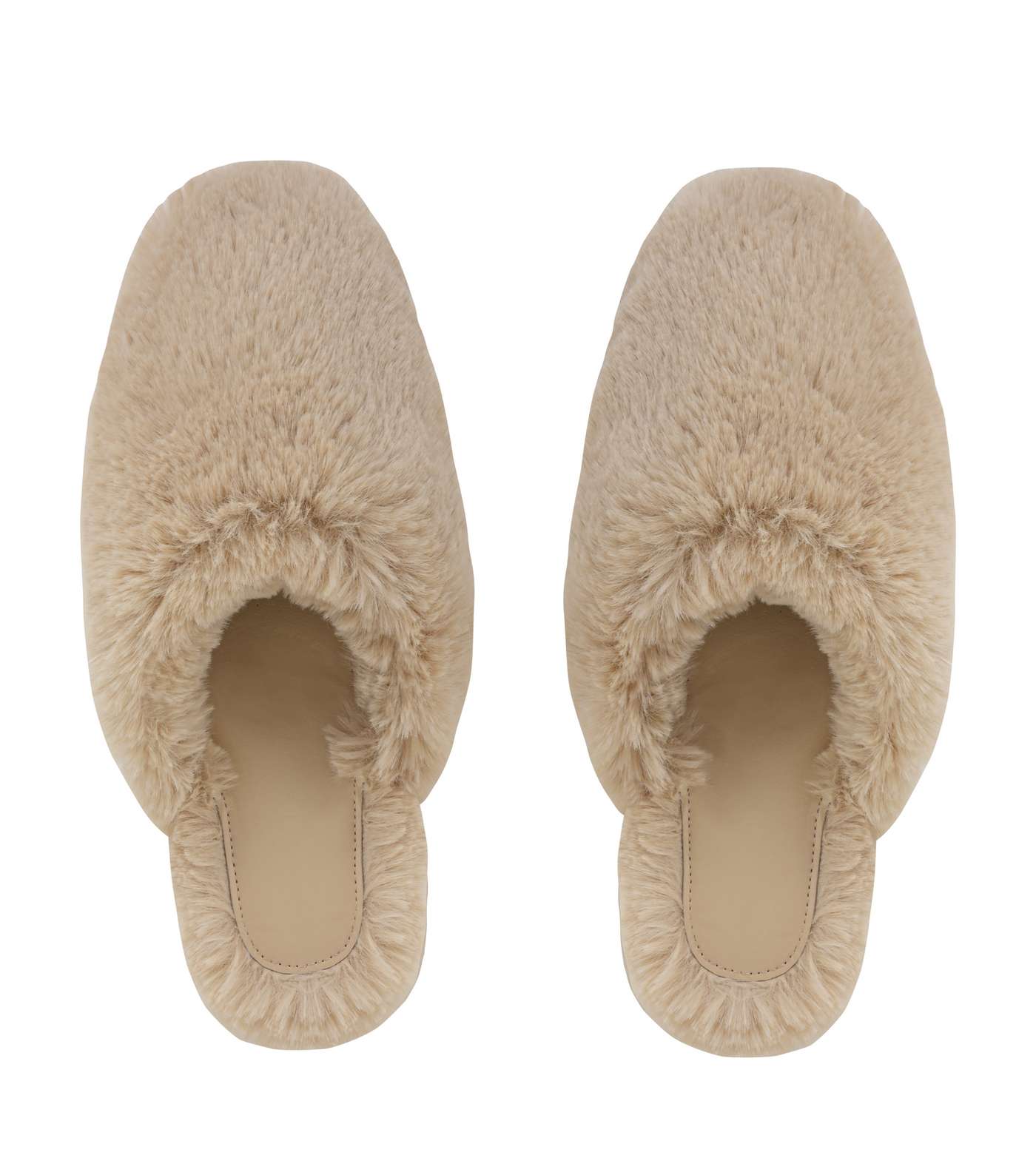 Loungeable Cream Faux Fur Slim Slippers Image 2