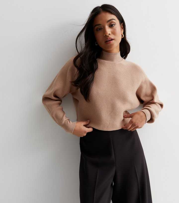 Petite Camel Knitted Jumper DOROTHY PERKINS Volume Sleeve Petite