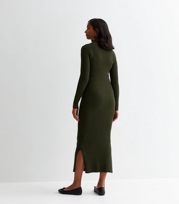 River island sales khaki midi dress