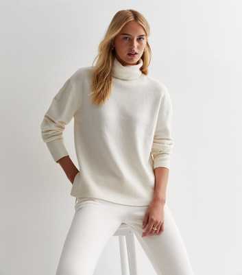 Tall Off White Knit Roll Neck Jumper
