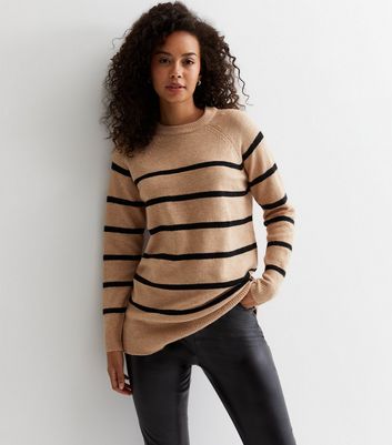 Tall Brown Stripe Long Sleeve Jumper New Look